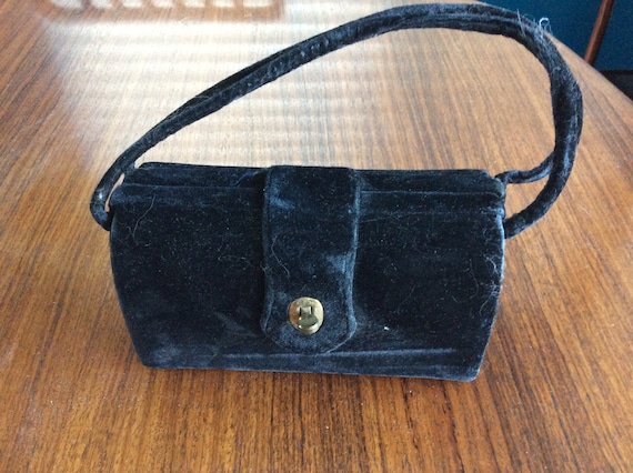 Vintage velvet box handbag - image 1