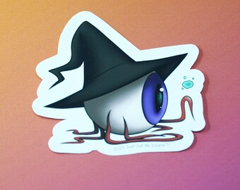 Magical Witch Eyeball Sticker, Dark Fantasy Gift, Spooky Planner Decor, Original Goth Journal Decoration, Monster Collection Idea