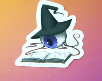 Witch Eyeball Sticker, Dark Fantasy Gift, Spooky Planner Decor, Original Goth Journal Decoration, Monster Collection Idea