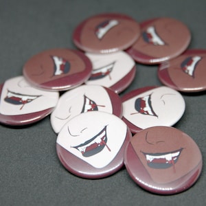 Vampire Pins Halloween Horror Monster Buttons Fangs Blood Spooky Art Original Vampire Art Female Monsters Horror Fans Classic Mosnter