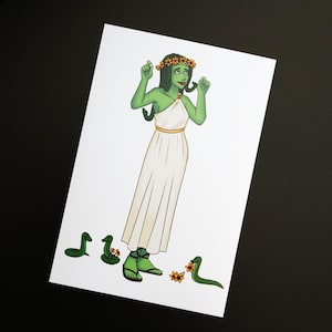 4x6 Original Fantasy Character Medusa Small Print Lyris the Gorgon Fantasy Creature Monster