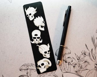Marque-pages Accessoires de lecture Marque-page d'Halloween Crânes effrayants Crânes démoniaques Cadeaux d'amoureux des livres Cadeaux de lecture Marque-pages Goth Art gothique