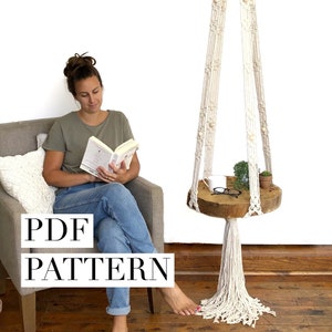 Macrame Pattern Hanging Table || Beginner - Intermediate || DIY Macrame, Manual, Step by Step Instructions, Tutorial, Gift Modern Macrame