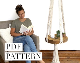 Macrame Pattern Hanging Table || Beginner - Intermediate || DIY Macrame, Manual, Step by Step Instructions, Tutorial, Gift Modern Macrame