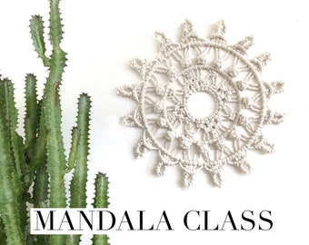 Macrame Mandala Tutorial Pattern - Video Class, Macrame Mandala Wall Hanging Pattern, Macrame Lesson, Beginner- Intermediate Pattern/Design