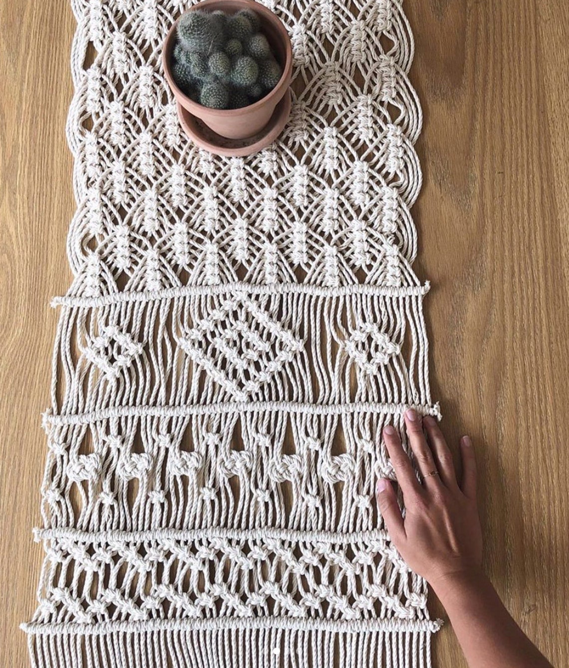 Macrame Pattern table Runner DIY Macrame Etsy