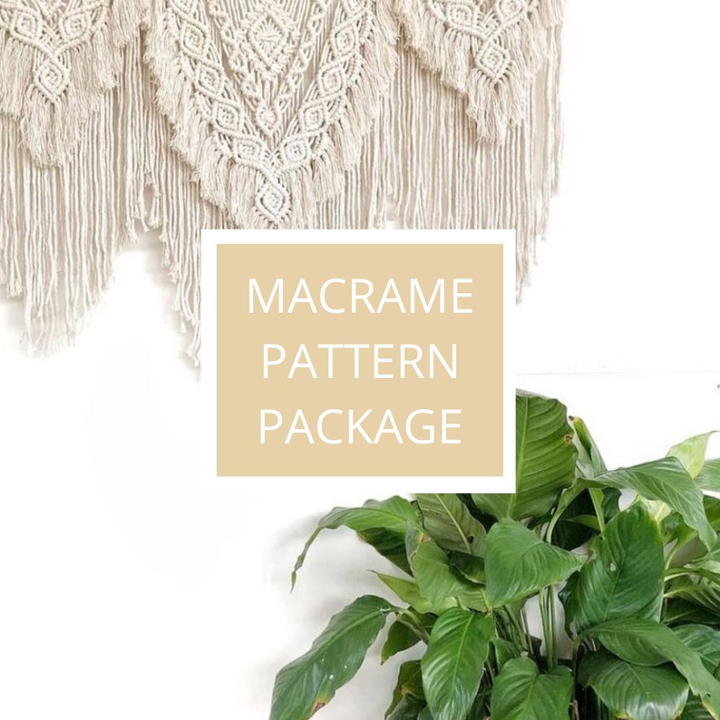 MACRAME PATTERN PACKAGE Intermediate Advanced Wall Hanging Patterns and Tutorials. Learn How To Macrame Knots and Designs. image 1