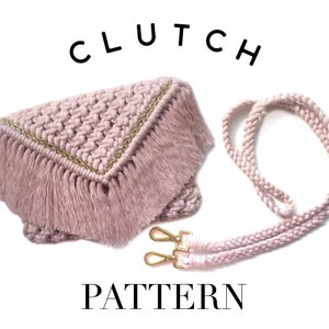 Macrame Clutch Pattern/Tutorial Straps and Weaving Detail, Macrame Bag Handbag,DIY Beginners Manual, Macrame Instructions, Lesson, Guide, image 1