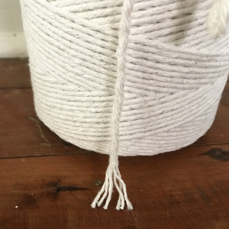 Single Twisted Soft Natural Australian Cotton Macrame Cord 3mm x 1kg approx 480m