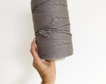 Coloured Macrame Cord 4ply 4mm 1kg | Slate Grey