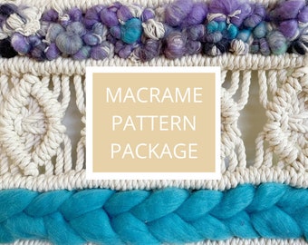 MACRAME PATTERN PACKAGE- Beginner to Intermediate Wall Hanging and Plant Hanger Tutorials. Learn How To Macrame Knots and Designs.