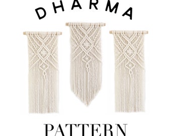 Macrame Pattern/Tutorial for Wall Hanging "Dharma" DIY Beginners Lesson, Macrame Instructions, Guide, Macrame Book, How to Macrame