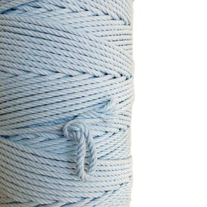 Kolorowy sznurek do makramy 4ply 4 mm 1kg | BABY BLUE