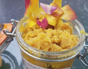 Mellow Yellow Turmeric & Ginger Scrub – 9.5oz | Exfoliating Body Scrub | Organic Dead Sea Salt Skincare