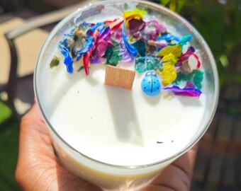 Handmade Flower Infused Soy Candle | Luxury Home Décor | Brooklyn Essence 10 oz