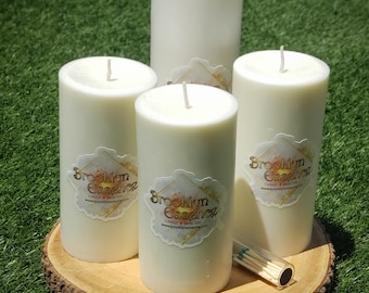 Handmade 3x6 Soy Wax Pillar Candle: Natural Scented Candle