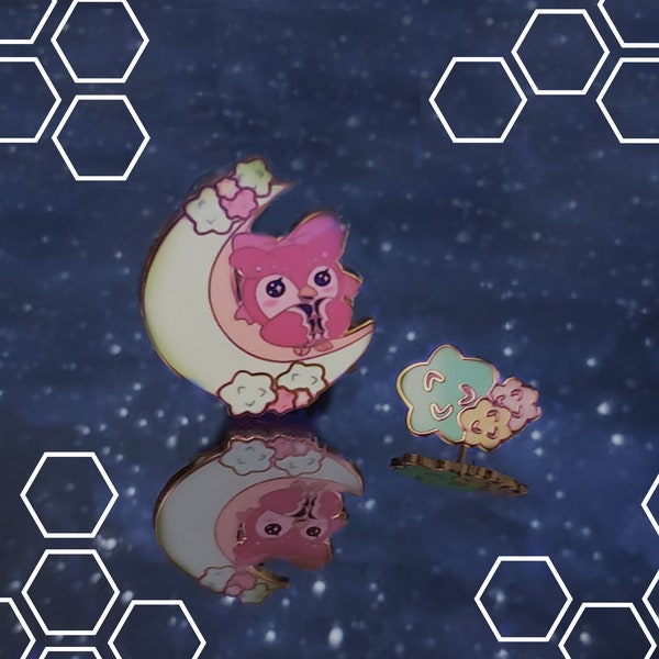 Celeste and Star Fragments Glow In the Dark Hard Enamel Pins | Animal Crossing | New Horizons | Ita Bag | Itabag