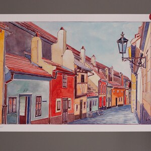 Old Prague. Original Artwork. Watercolor Painting. Wall Art. Home Decore. Architecture Sketch. image 3