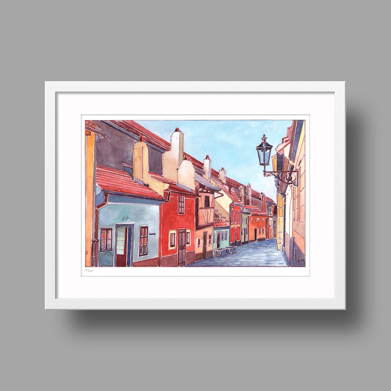 Old Prague. Original Artwork. Watercolor Painting. Wall Art. Home Decore. Architecture Sketch. image 1