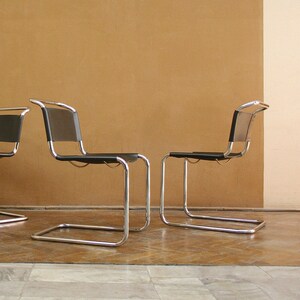 een twee drie vintage marcel breuer b33 thonet zwart lederen etsy