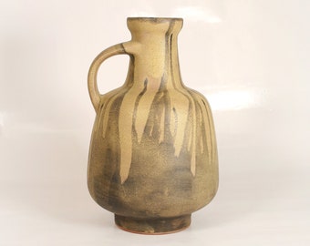 Grand vase vintage Friedegart Glatzle Karlsruhe Majolika en céramique texturée gros pichet de lave, poterie rétro ouest-allemande Art WGP WGC XL