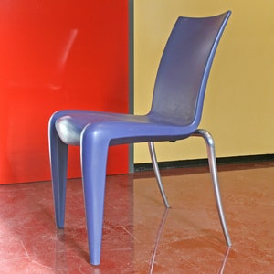 Vintage Philippe Starck Vitra Louis 20 Postmodern Dining Chair Pastel Light Blue Plastic Memphis Milano Style Quirky Desk Organic Haussmann