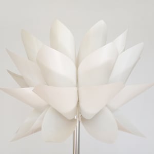 Vintage Ikea Ivory White Flemming Brylle & Preben Jacobsen Lotus Flower Knappa Floor Lamp Tall Studio Mid Century Modern Scandinavian Danish
