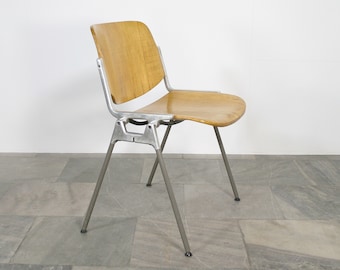 Vintage DSC 106 Wooden Dining Chair Giancarlo Piretti Castelli Italy Desk Modernist Italian Home Office Stackable Mid Century Modern Retro