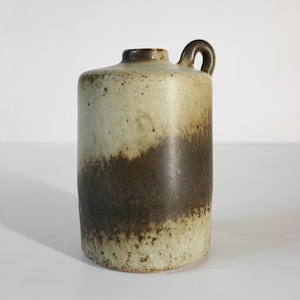 Brocca cilindrica in ceramica vintage Matt Camps Lore Ceramics Vaso Soliflore in ceramica Kaki Swirl Fat Lava Pottery Studio Arte popolare Modernista Brutalista
