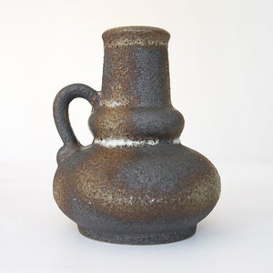 Vintage Jopeko Keramik Scorched Earth Textured Fat Lava Ceramic Pitcher Vase Retro Mid Century Modern West German Pottery Studio Art Teapot image 1