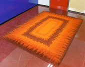 Mid Century Modern Gram-Rya Psychedelic Shag Area High Pile Rug Vintage XL Danish Rya Eames Panton Space Age Atomic Era Loft Midmod Desso