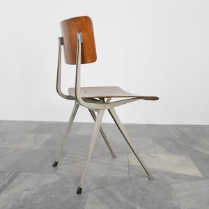 Vintage Friso Kramer Wim Rietveld Ahrend De Cirkel Result Dining Chair Dutch Mid Century Modern Plywood Desk Grey Task Industrial Modernist