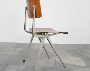 Vintage Friso Kramer Wim Rietveld Ahrend De Cirkel Result Dining Chair Dutch Mid Century Modern Plywood Desk Grey Task Industrial Modernist
