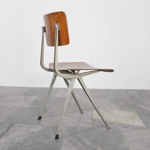 Vintage Friso Kramer Wim Rietveld Ahrend De Cirkel Result Dining Chair Dutch Mid Century Modern Plywood Desk Grey Task Industrial Modernist