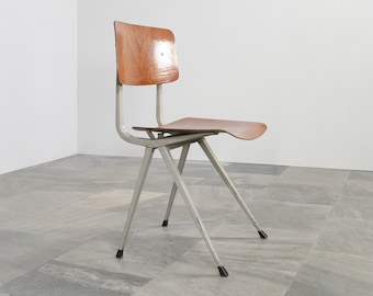 Vintage Friso Kramer Wim Rietveld Ahrend De Cirkel Resultado Silla de Comedor Holandés Mediados de Siglo Moderno Contrachapado Estilo Loft Escritorio Industrial Modernista