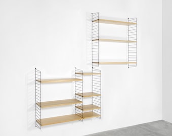 True Vintage Large Original Nils & Kajsa Strinning Wooden String Shelves Ladder Storage Wall Unit Swedish Modular System Mid Century Modern