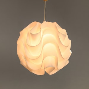 Vintage Poul Christiansen Le Klint Model 172 geplooid ivoor witte maan hanglamp bloemenbol ronde ballon Studio halverwege de eeuw modern Deens