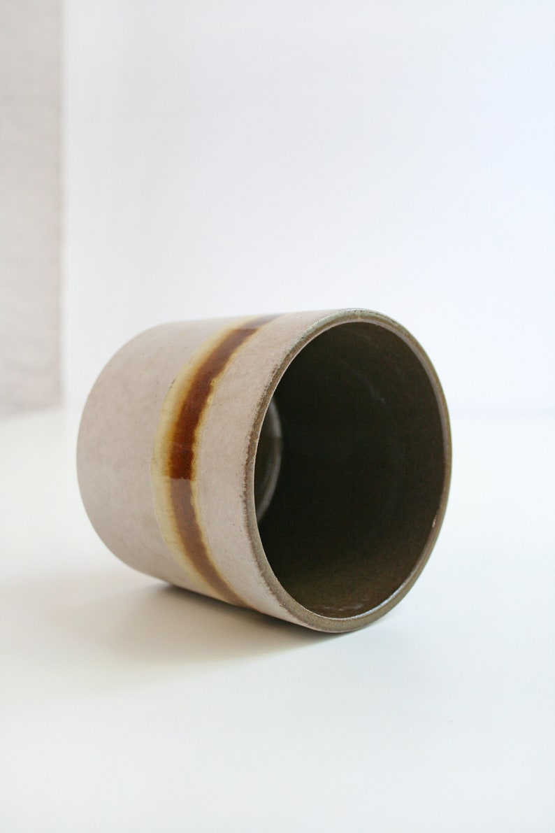 Vintage Marei Keramik Striped Fat Lava Ceramic Cylindrical Planter Retro West German Pottery Art Modernist Minimalist Mid Century Modern WGP image 6