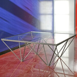 Vintage Paolo Piva B&B Italia Alanda Glass Coffee Table Accent