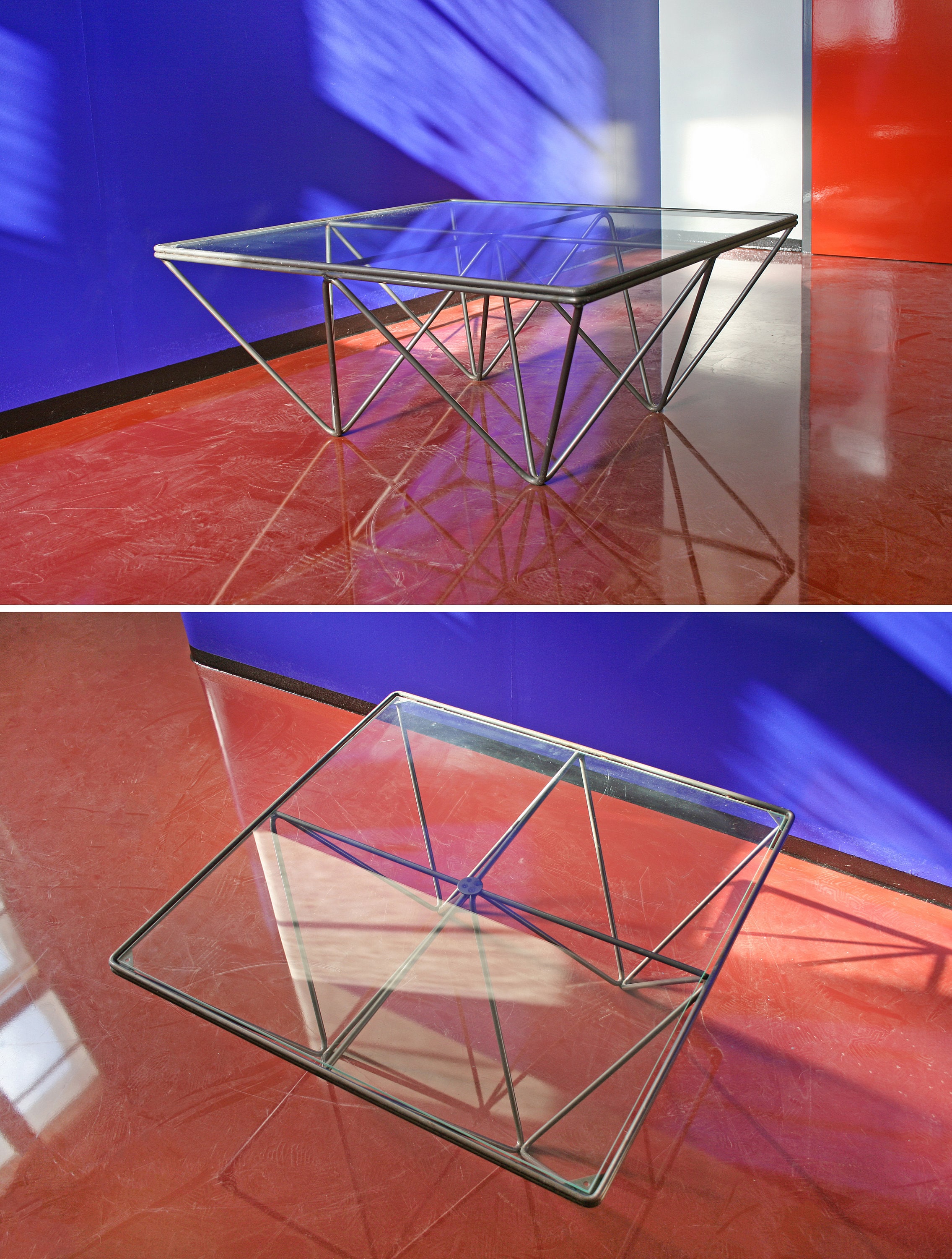 Vintage Paolo Piva B&B Italia Alanda Glass Coffee Table Vintage Paolo Piva B&B Italia Alanda Glass Coffee Table