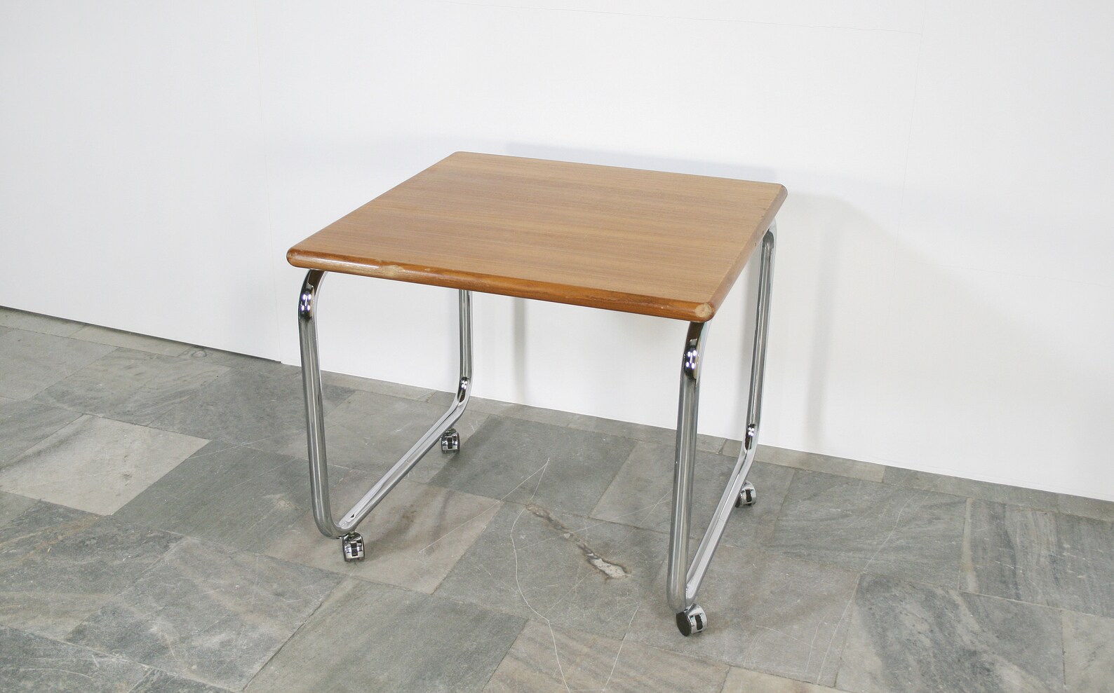 Vintage Mid Century Modern Italian Wooden Desk on Wheels - Etsy