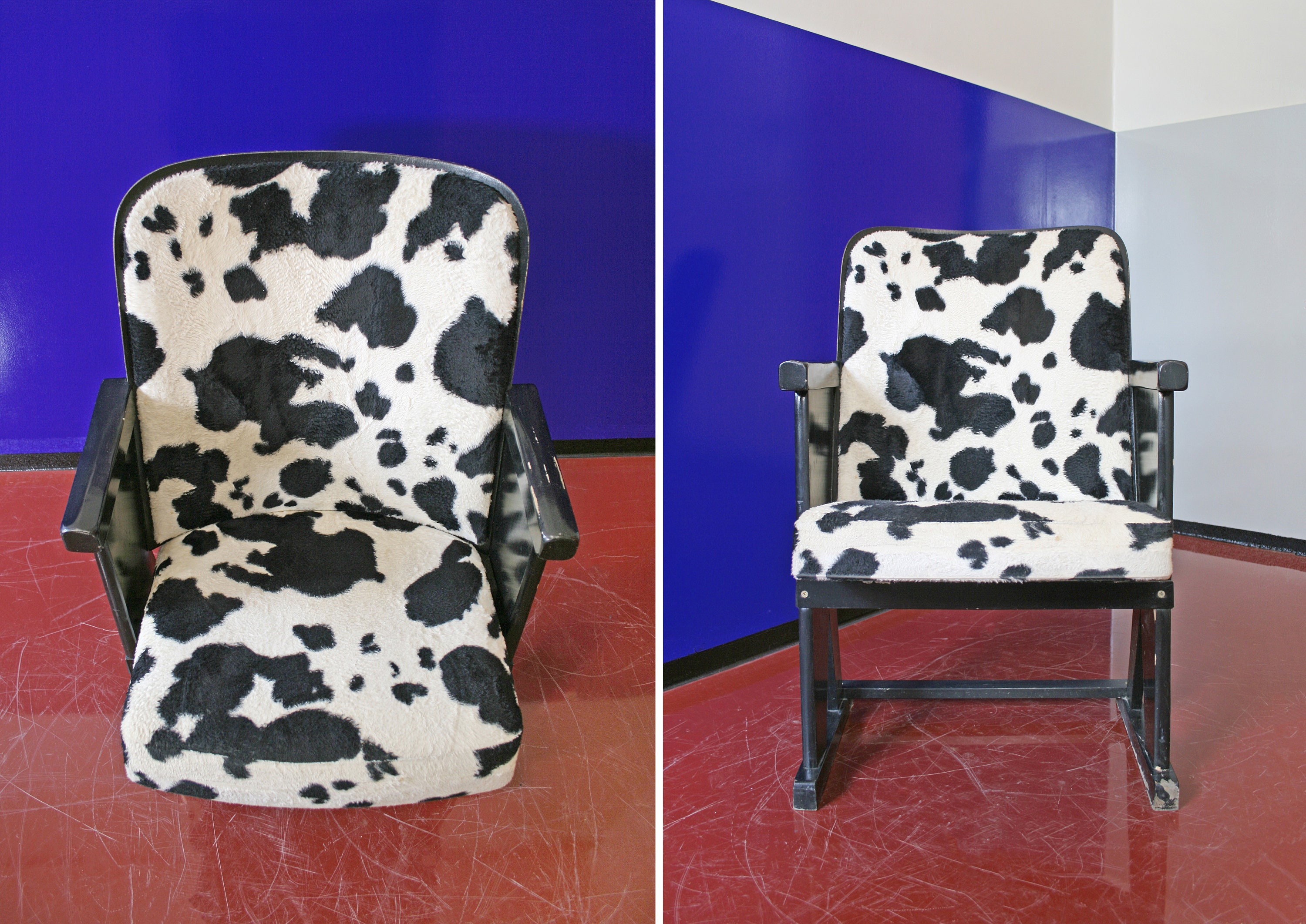 Black and white sale cow print chair