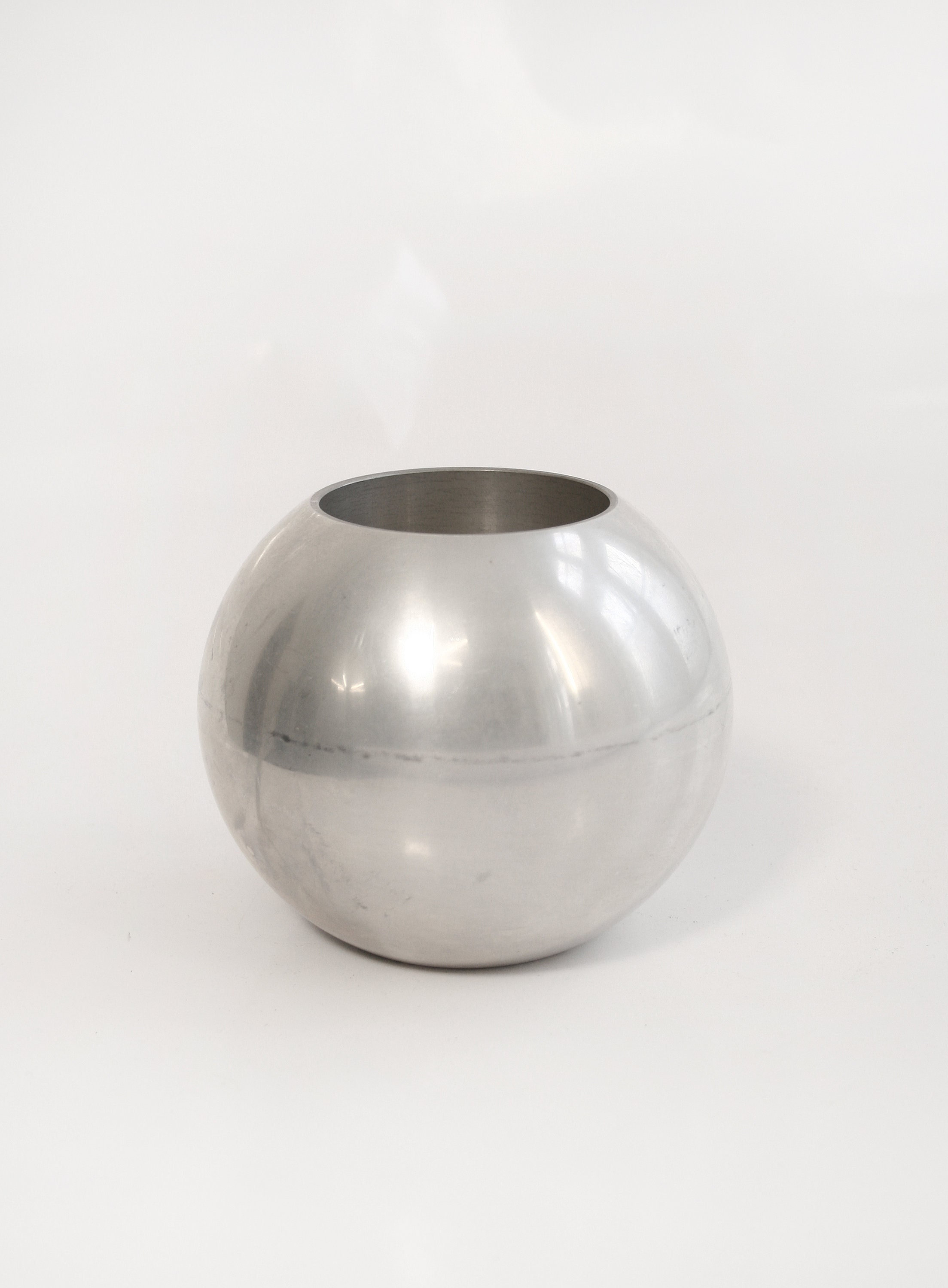 Vintage Ikea NÄSSJÖ Kugel Aluminium Kerzenhalter Postmodern Block Kugel Kugel Kugel Minimalistisch Futuristisch Aschenbecher Schüssel Curio Objekt