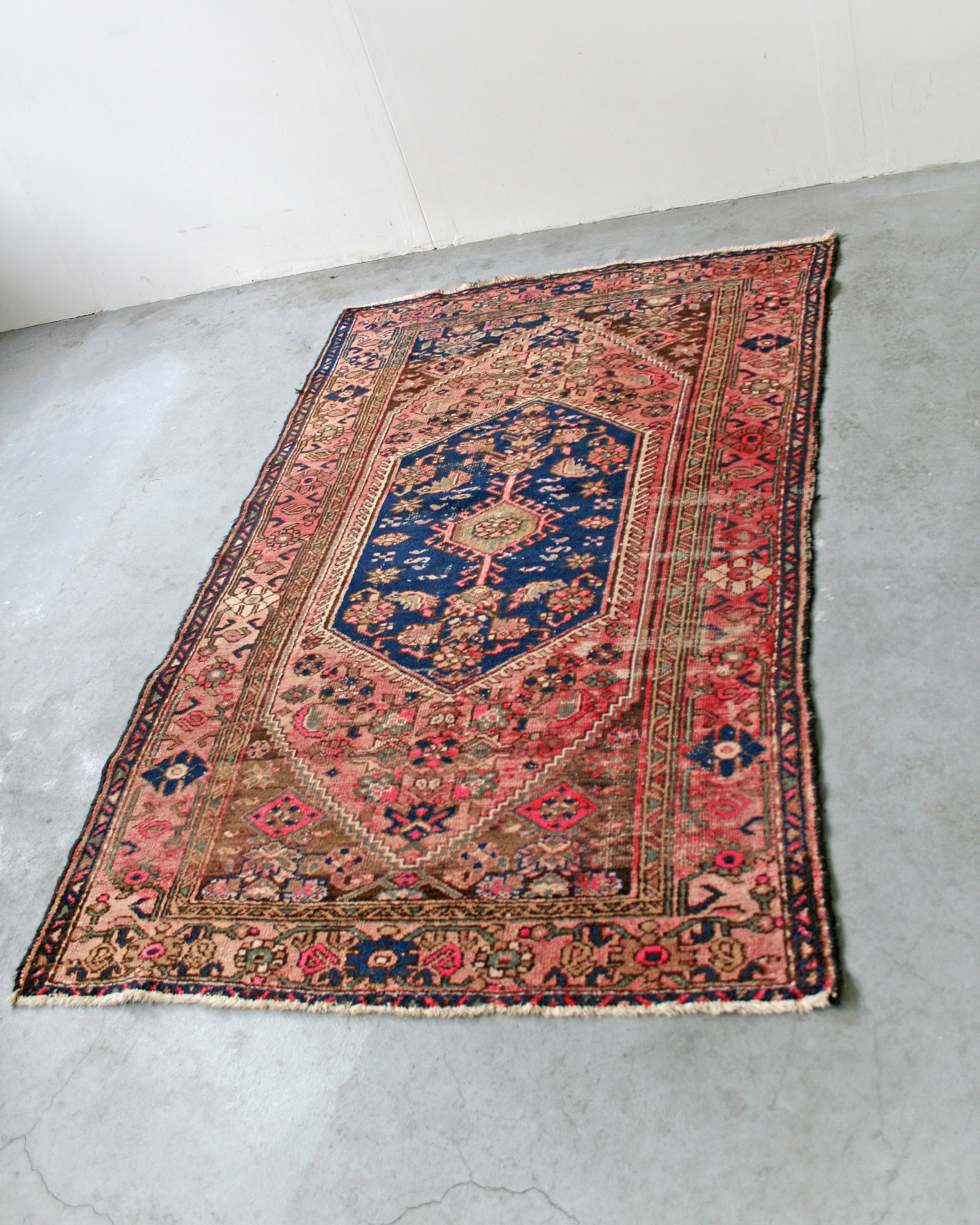 Vintage Pink and Blue Handwoven Persian Turkish Wool Area Rug Etsy