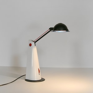 Vintage Max Baguara Troller Lamperti Italian Postmodern Adjustable Desk Lamp Crane Architect Task Home Office Studio Bedside Red Accent Work