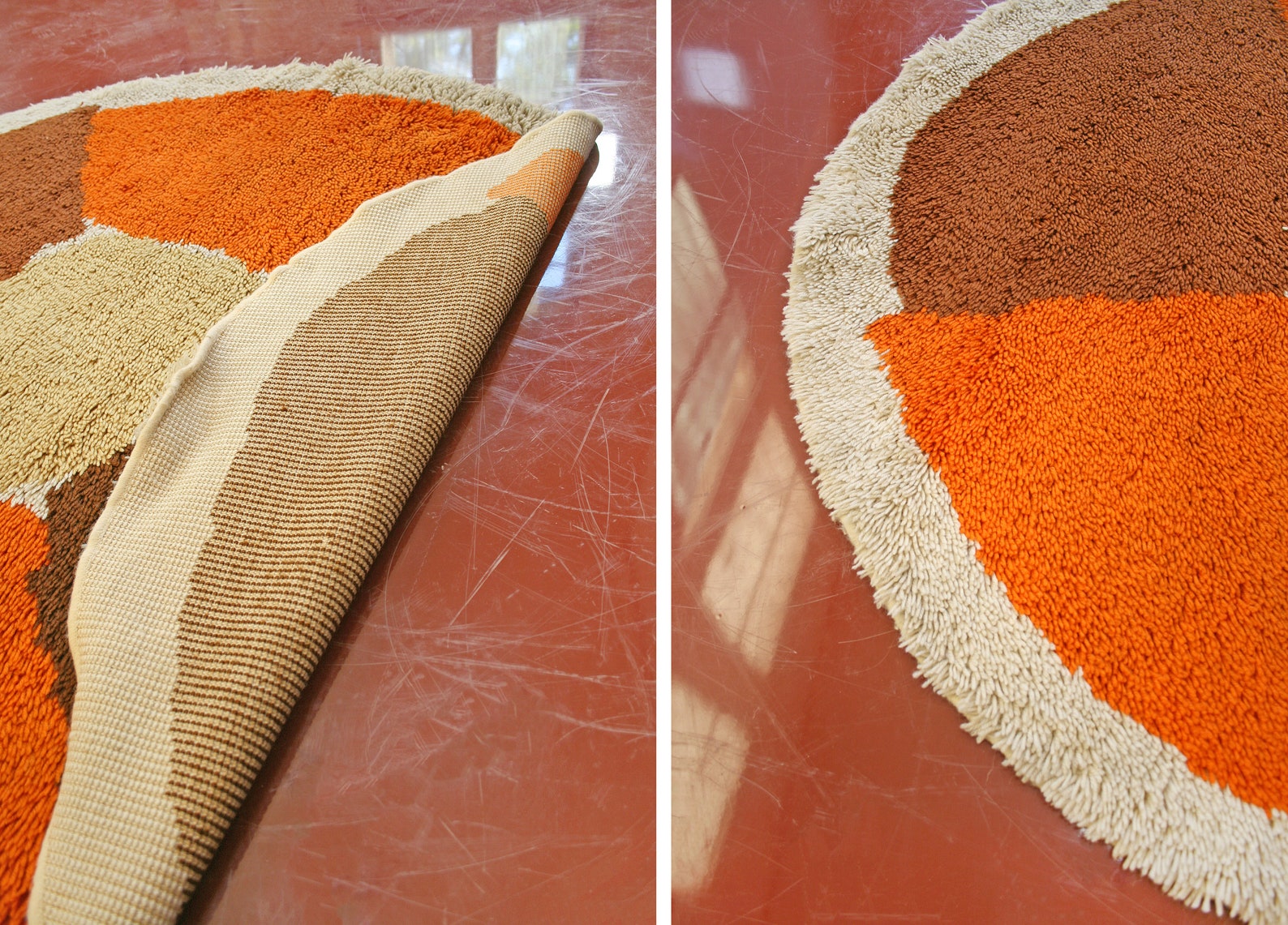 Mid Century Modern Desso Abstract Flower Shag Area Pile Rug Vintage ...