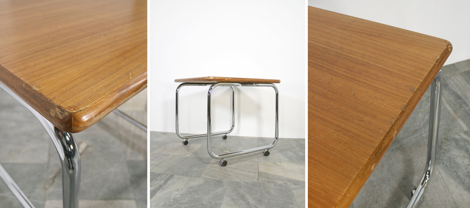 Vintage Mid Century Modern Italian Wooden Desk on Wheels - Etsy
