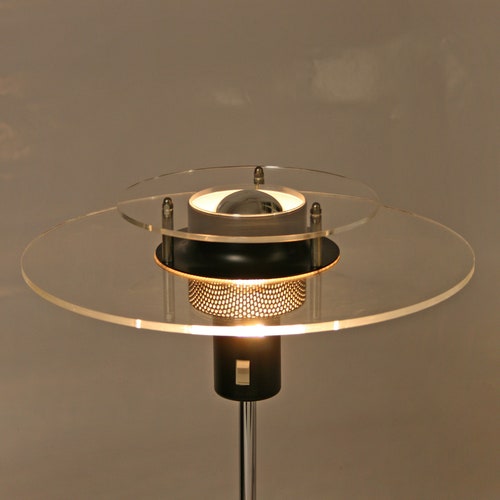 Van God metro Voorloper Vintage Ikea Cirkel Postmodern Acrylic Metal Desk Lamp UFO - Etsy