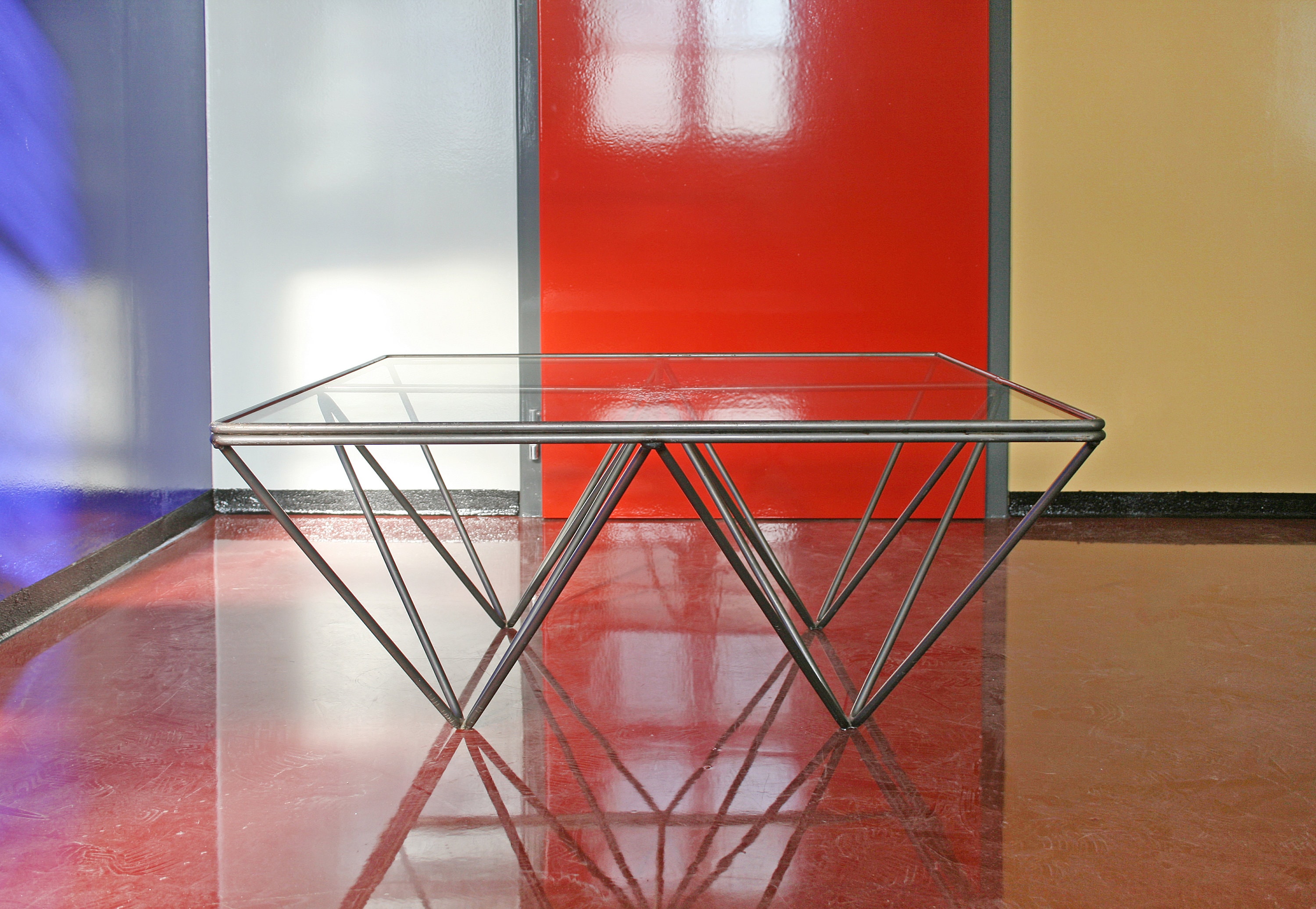 Vintage Paolo Piva B&B Italia Alanda Glass Coffee Table Vintage Paolo Piva B&B Italia Alanda Glass Coffee Table