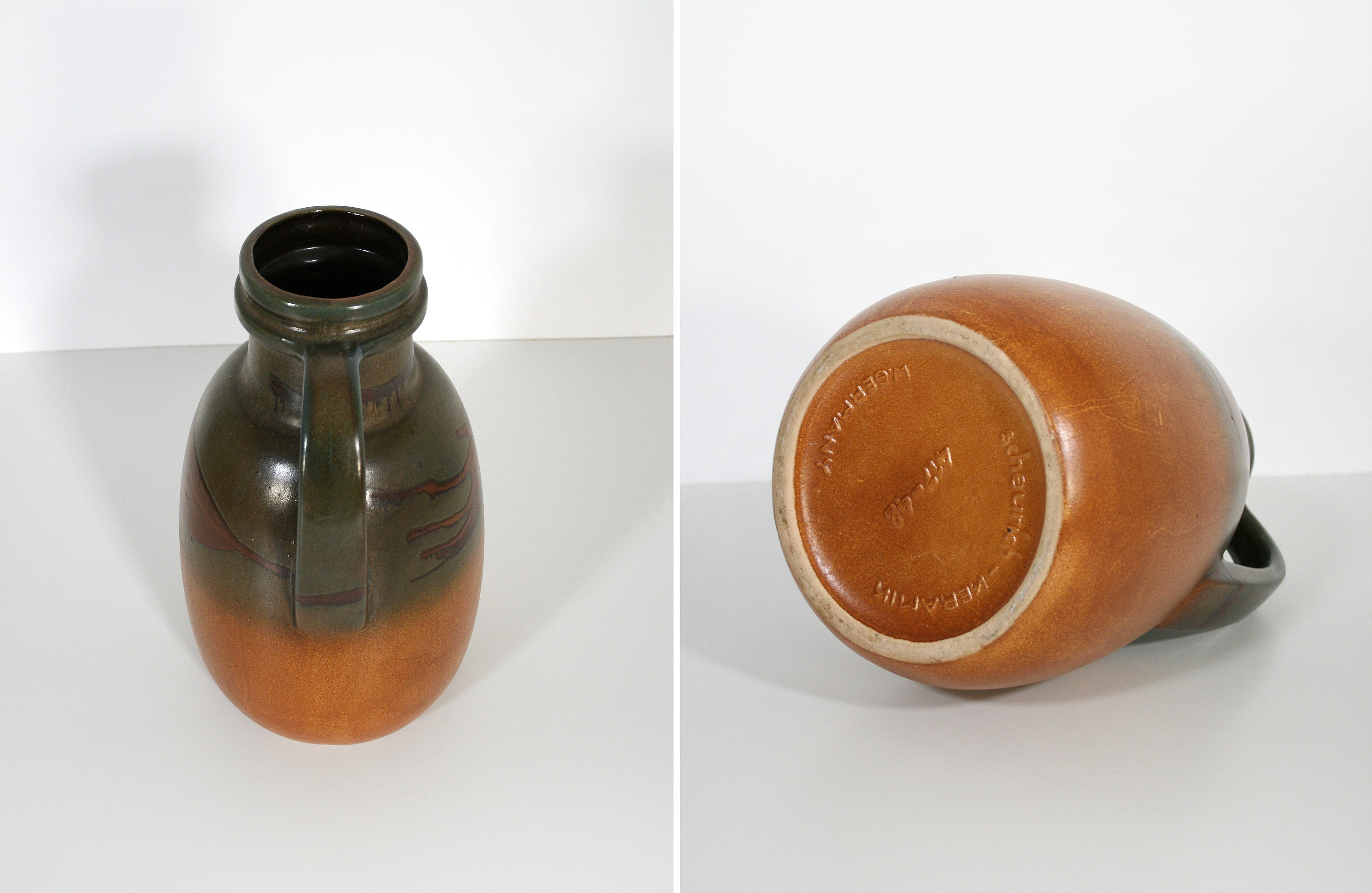 背の高いヴィンテージ Scheurich Keramik 絵画のようなファット ラバ